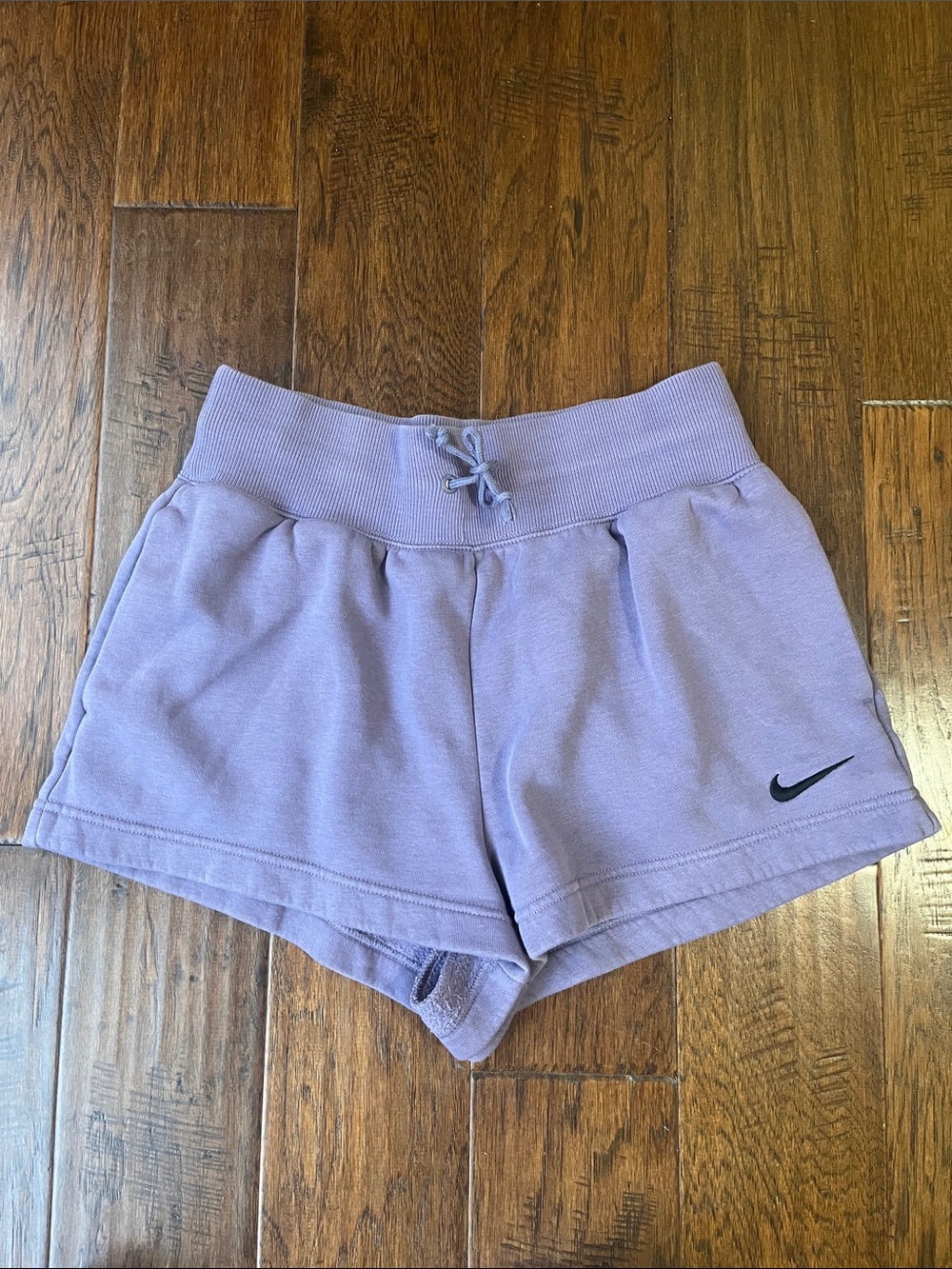 Nike Lavender Athletic Shorts with Black Swoosh